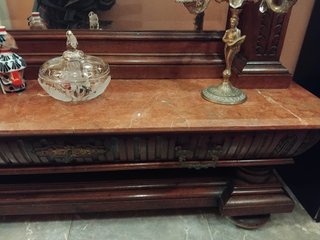 Espejo Vestidor Antiguo Madera y Mármol