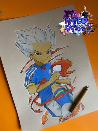 Disegno anime con matite colorate Inazuma Eleven