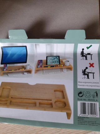 Soporte de monitor de bambú