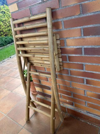 Mesa y Sillas Bambú Exterior