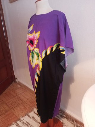 Vestido estampado cuadros bordado
