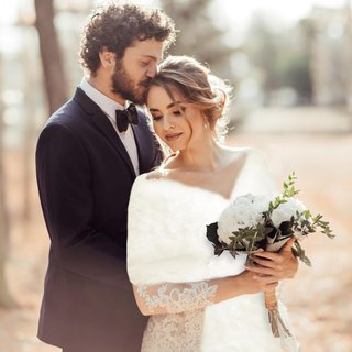 Chal Pelo Sintético Novia Fiesta Blanco