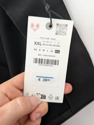 Pantalón fluido Zara negro XXL