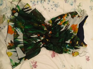 Blusa floral verde y multicolor
