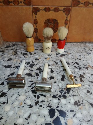 maquinas afeitar Gillette y brochas vie long