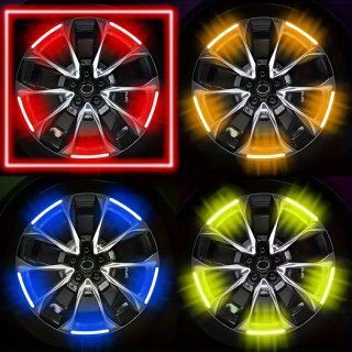 60 Tiras reflectantes ruedas coche rojas
