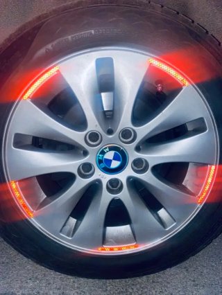 60 Tiras reflectantes ruedas coche rojas