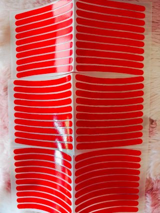 60 Tiras reflectantes ruedas coche rojas