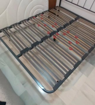 Somier Matrimonio 150cm Metal y Madera