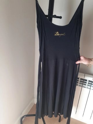 Vestido Desigual Negro Multicolor