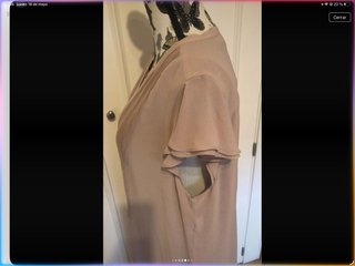 Conjunto vestido y abrigo beige/rosa