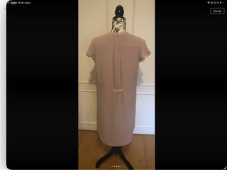 Conjunto vestido y abrigo beige/rosa