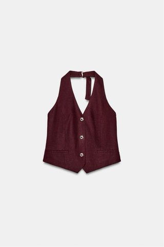 Chaleco halter burdeos talla S