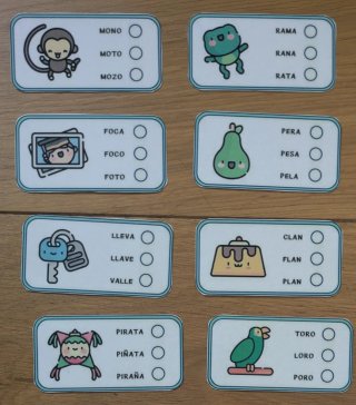 Tarjetas de vocabulario infantil
