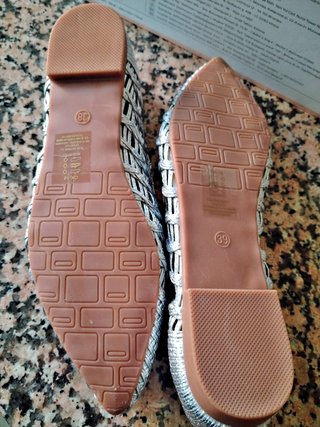 Bailarinas plateadas trenzadas talla 39