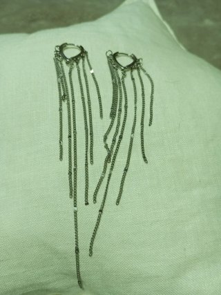 Pendientes largos plata con cadenas