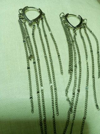 Pendientes largos plata con cadenas