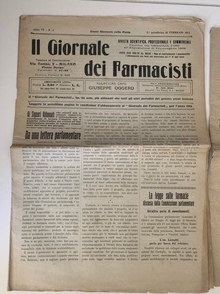Antico set cartaceo di Farmaceutica