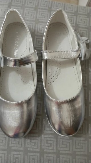 Ballerine bambina argento con fiocco