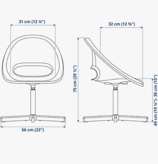 Silla escritorio infantil IKEA blanca SIBBEN