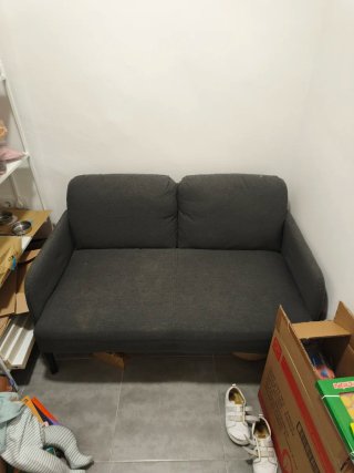 Sofá 2 plazas Ikea gris tela