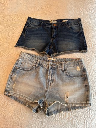 Shorts vaqueros desgastados mujer. Talla 40