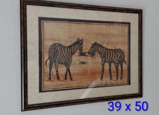 Lote 3 Cuadros Kenianos Jirafas