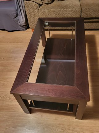 Mueble de comedor madera y cristal
