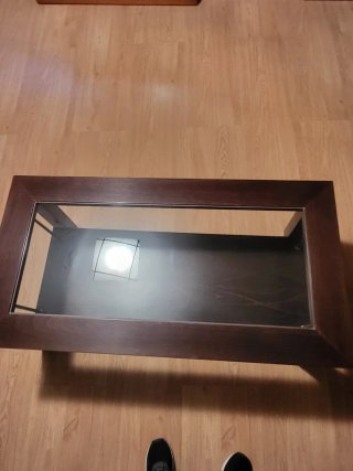Mueble de comedor madera y cristal
