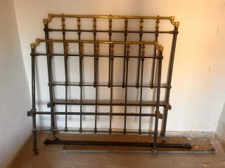 Estructura Cama Vintage Hierro Forjado Dorado
