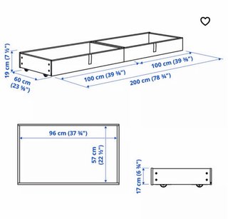 Cajones de Cama Ikea Negro/Gris