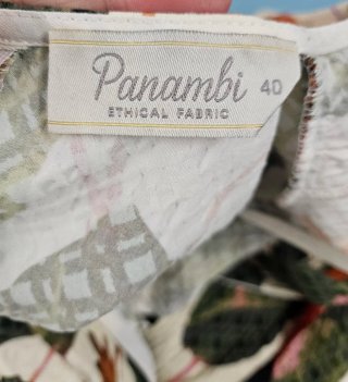 Vestido Panambi floral verde y naranja