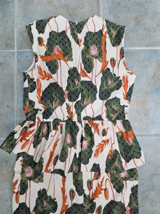 Vestido Panambi floral verde y naranja