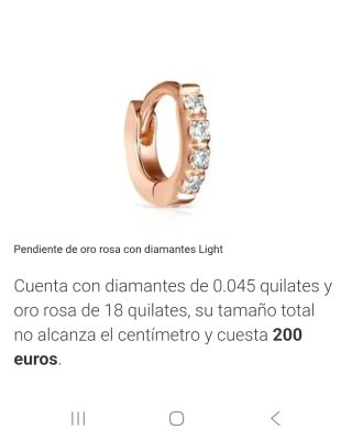 Pendiente Tous oro 18k diamantes