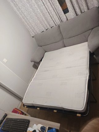 Sofá Cama Gris Antimanchas 2-3 Plazas