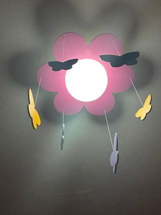 Lámpara Techo Infantil Flor Mariposas