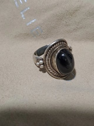 Anello Argento Diopside Nero