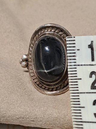 Anello Argento Diopside Nero