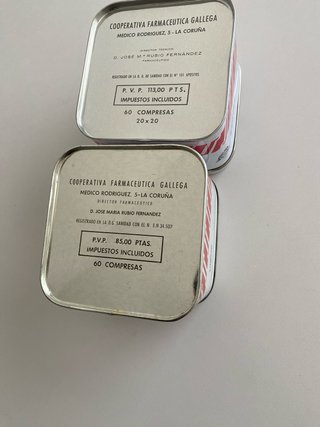 Dos cajas metálicas antiguas Acofar colección