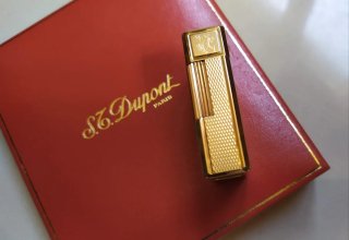 Mechero Dupont Vintage Chapado en Oro, años '80