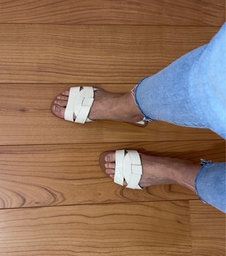 Sandalias Zara Beige Piel Trenzada