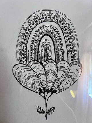 SUMMER VIBES - dibujo floral A4 hecho a mano