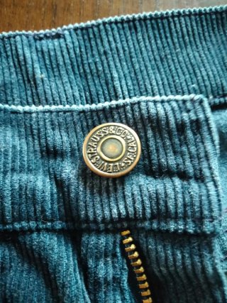Jeans Levi's in velluto blu/petrolio