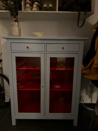 Armario madera puertas cristal renovado