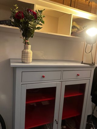 Armario madera puertas cristal renovado