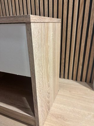 2 Mesitas de Noche Madera y Blanco