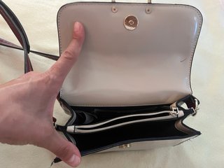 Bolso Parfois azul y blanco