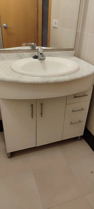 Conjunto lavabo, mueble y espejo