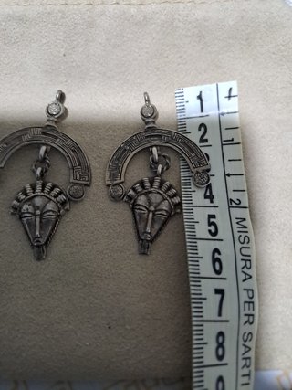 Orecchini vintage maschere tribali