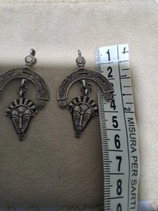 Orecchini vintage maschere tribali